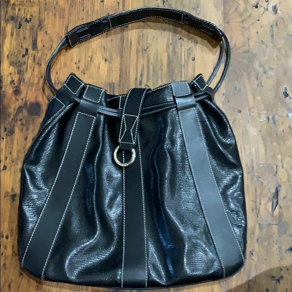 Lancel black bucket bag